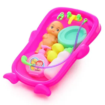 Nye baby pædagogisk legetøj play house sprøjtede vand baby legetøj simulering baby badekar dukker