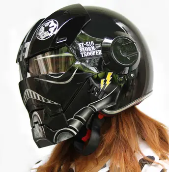 NYE Black Star Wars MASEI IRONMAN Iron Man-hjelm, motorcykel hjelm halvt åben face hjelm 610 ABS casque motocross
