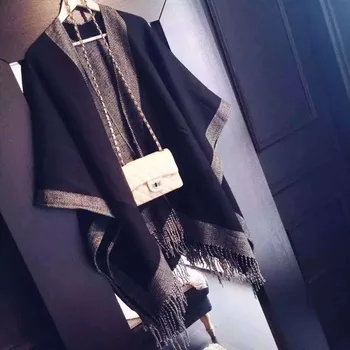 Nye Brand tæppe tørklæde stoles Kvinder Cashmere designer luksus Poncho Duplex Vinter Cape Sjaler og Tørklæder bandana 180x130CM