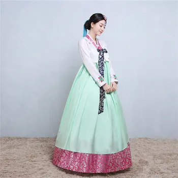 Nye Broderet Hanbok Traditionel Koreansk Tøj Langærmet Brudekjole Hanbok Nationale Kostume Fase Dans Aisa Tøj