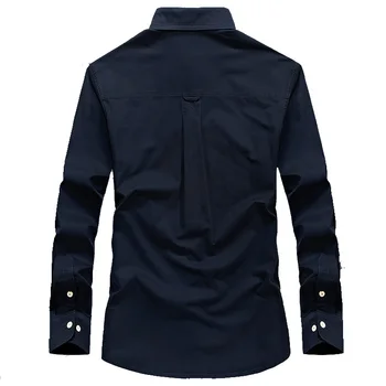 Nye Casual s Militære Shirts med Lange Ærmer Mærke Tøj ZHAN DI JI PU Slank Army Kjole Skjorte S-4XL Plus Size Camisa Masculina