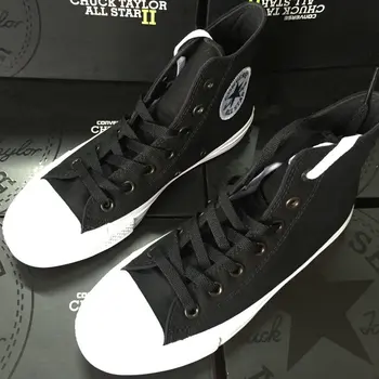 Nye Converse Chuck-Taylor-II All Star sko unisex høje sneakers canvas blå sort farve Skateboarding Sko 150143C
