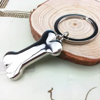 Nye Engros Kreative Sølv Farve Dog Bone Nøglering Dreng Pige Dejlige Ben nøglering sjove gave til mænd, kvinder Dog Bone Nøglering