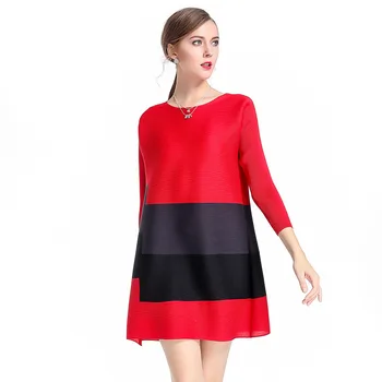 Nye Eu-Solid Color Mode Løs Size Kvinder er Forår Og Sommer Plisserede Shirts