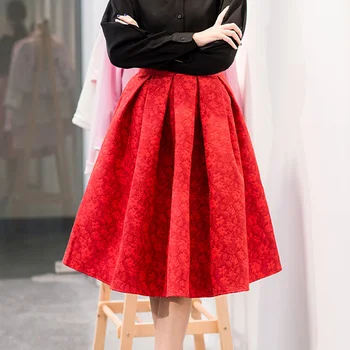 Nye Faldas 2017 Sommer Stil Vintage Nederdel Med Høj Talje Arbejdstøj Midi-Nederdele Womens Fashion American Apparel Jupe Femme Saias