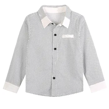 Nye Fashion Forår, Efterår Drenge Formelle Almindelig langærmet Skjorte Fest Polka Dot Shirts Stilfulde Drenge Tøj Top 3-8Years