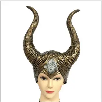 Nye Halloween Fest Cosplay Sovende Dæmon Forbander Horn Maske Halloween Fest Klædt Som Sovende Skønhed Heks OKSE Demon King Hjelm