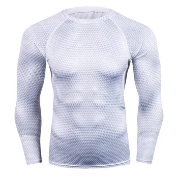 Nye Herre Trænings-og 3D-Prints i Lange Ærmer T-Shirt Mænd Bodybuilding Stramme Termisk Kompression Shirts MMA, Crossfit Træning Top Gear