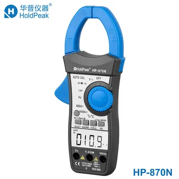 Nye HoldPeak HP-870N AC/DC Digital Clamp Meter Multimeter Pinza Spænding Amperimetro True RMS Frekvensområde Multi Meter Data Hold
