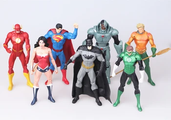 NYE hot 17cm 7pcs/set Justice league, superman-Wonder flash batman Lanterne Aquaman Cyborg action figur legetøj dukke jul