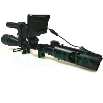 Nye Hot Jagt optik syn Laser Infrarød night vision riffelsigte Jagt Tilbehør med Infrarød Lommelygte og LCD-skærm