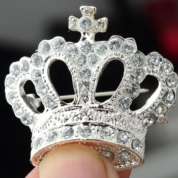 Nye Hot Krystal Rhinestone Crown Jul Snemand Broche Revers Pin-Badge Til Kvinder, Piger Part Charme Smykker Gaver