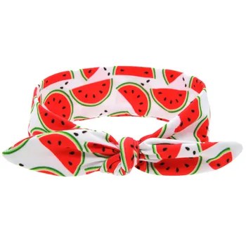 Nye hot sommer frugt serie af børns DIY elastisk, kanin ører hovedbøjle vandmelon nyfødte baby knude headwrap hår band