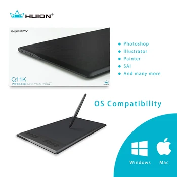 Nye Huion Inspiroy Q11K Trådløse Tegning Tablet Digital Pen Grafik Tablet-Pen at Skrive Pad Tablet Pen Skærm