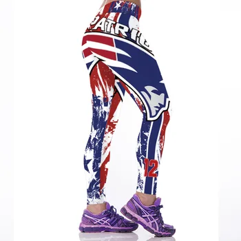 Nye Kvinder Sportslige Legging Amerikansk Fodbold NFL Patriots Team 3D Printet Tynde Træning Leggins fra New England Drop shipping