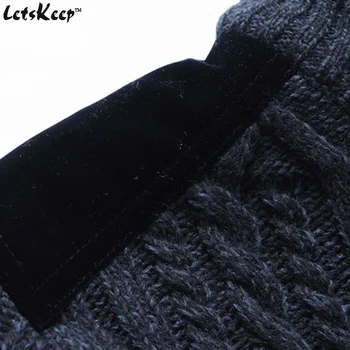 Nye LetsKeep herre fleece cardigan sweater casual-strickjacke sweatercoat mænd varm tyk stå krave sweater 3XL , MA261