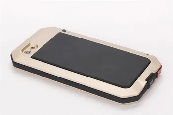 Nye Metal Ekstrem Slagfast Militære Tunge Hærdet Glas Cover Sag Hud til iPhone5 5S SE 6 6S Full-Body Vandtæt