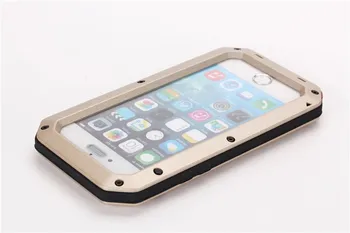 Nye Metal Ekstrem Slagfast Militære Tunge Hærdet Glas Cover Sag Hud til iPhone5 5S SE 6 6S Full-Body Vandtæt