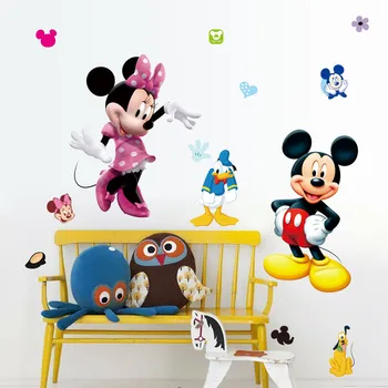 Nye Mickey Mouse, Minnie Mouse tegnefilm wall sticker til børn værelses børnehave udsmykning diy flytbare vinyltapet