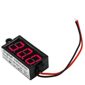 Nye mini LED Digital Voltmeter Spænding Panel Måler Tester power DC 3.50-30.0 V Vandtæt to ledninger volt Skærm til bil Moto