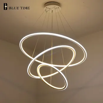 Nye Moderne 3 Cirkel ringe LED Vedhæng Lys Til Stue Spisestue LED Glans Pendel Lampe Hængende Loft armatur