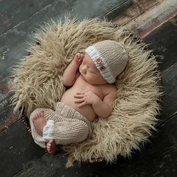 Nye Nyfødt Baby, Piger, Drenge, Hækling, Strik Kostume Foto Fotografering Prop Udstyr