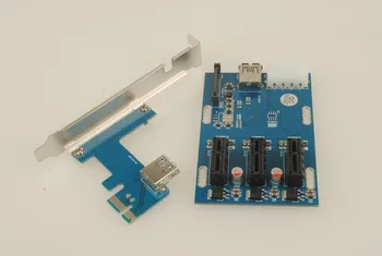 NYE PCIe-1 til 3 PCI express 1X slots Riser-Kort Mini-ITX til eksterne 3 PCI-e slot adapter, PCIe Port Multiplier Kort