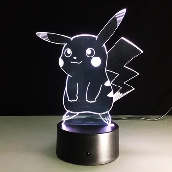 Nye Pokemon Lampe 3D Pikachu Nat Lys Halloween Kids Legetøj Ferie, Gaver, USB-Lampe Pocket Monsters Lampara Fabrik, Engros