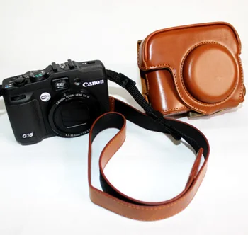 Nye Pu Læder kamerataske Taske Til Canon Powershot G15 G16 med Rem