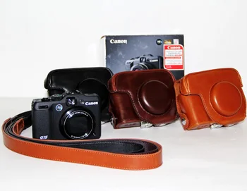 Nye Pu Læder kamerataske Taske Til Canon Powershot G15 G16 med Rem