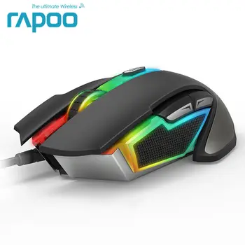 Nye Rapoo V302 7000 DPI 7 Programmerbare Knapper, Optisk Sensor P3320 Baggrundslys Optisk Gaming Mus til Professionel Gamer