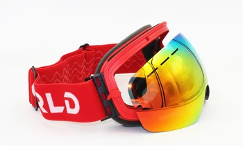 Nye RBWORLD mærke ski goggles Dobbelt lag UV400 anti-fog store ski maske, briller skiløb mænd kvinder sne snowboard Polariseret linse