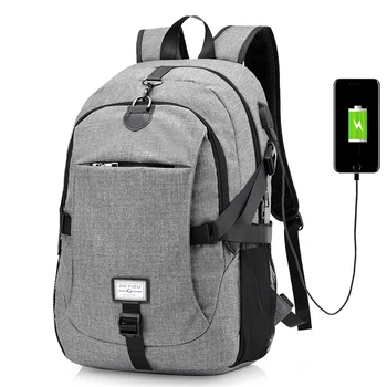 Nye Rygsæk Mænd USB-Opladning, Rejse-Rygsække Hovedtelefon Hul Daypack for kvinder Laptop Rygsæk Stor Kapacitet Afslappet Stil Taske