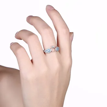 Nye Smukke Mode 925 Sterling Sølv Ring Størrelse 6 7 8 9 kvinder vielsesringe englevinger zircon cirkel, ring til pige studen