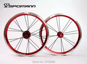 Nye SPOMANN 16 tommer Foldecykel alloy V-bremse BMX cykel clincher fælge MTB hjulsæt 16er bruge til 11 speed frihjul Gratis skibet