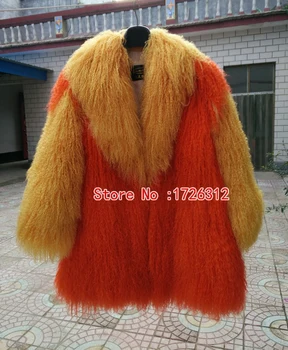 Nye strand uld får pels jakke revers kort frakke fashion varm jakke mongoliet får en pels frakke overtøj kvindelige