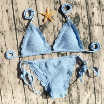 Nye strappy blomst cut Badetøj feminine Bikini Sæt trekant top biquini badedragt dame maillot de bain Drop skib engros