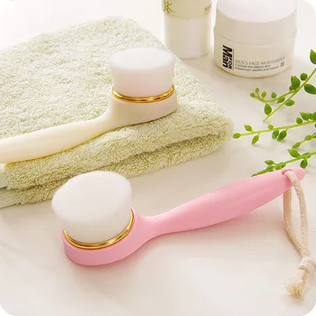 Nye Superfine Fibre Soft Facial Børste Deep Pore Cleansing Børste Nylon Ansigt Vask Pensel med Lange Håndtag