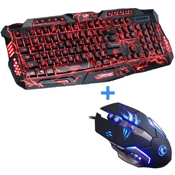Nye Tri-farve Baggrundsbelysning Pro Gamer-Tastatur, Gaming Tastatur 6 Knapper 3200 DPI Mekaniske LED-Baggrundsbelysning Pro-Gaming Mus