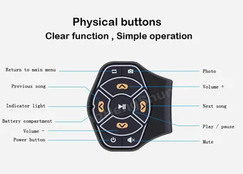 Nye Trådløse Bluetooth-Fjernbetjening Media-knappen For Rattet Cykel Til Samsung Til iphone Musik Foto Fjernbetjening