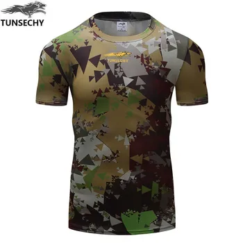 Nye TUNSECHY mærke Man 3 d print udendørs sport militær grøn T-shirt design-pels mand korte ærmer stram T-shirt