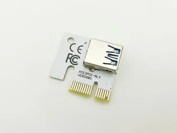 NYE USB3.0 008S PCI-E Riser Express 1X 4x 8x 16x Extender Riser-adapterkort SATA-15 bens at 6pin Power Kabel Dual Power Interface