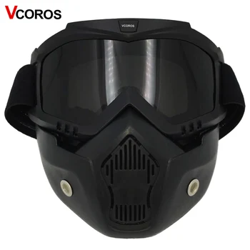 Nye VCOROS Modulære Aftagelig Maske, Beskyttelsesbriller Og Mund-Filter, Perfekt til at Åbne Ansigt vintage Motorcykel Hjelme Coslplay maske