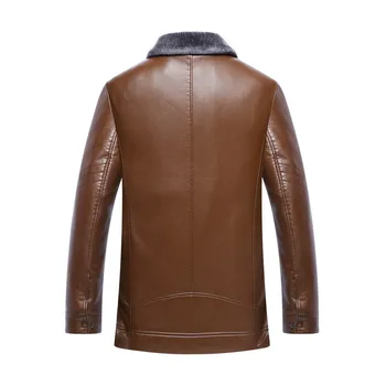 Nye Vinter PU læder jakker Mænd Business Casual strømmer Mid-long læder jakker vindtæt coats jaqueta de couro masculina