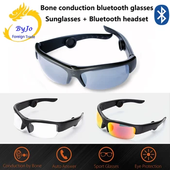 Nyeste 5B Bluetooth headset solbriller musik mikrofon bone conduction Åben type headset Med 3 forskellige farve linser