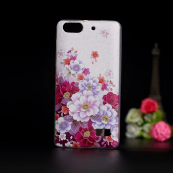 Nyeste Blomster Blødt TPU Tilfældet for Huawei Honor 4C Farverige Blomster Malet til Ære 4 C Klar bagcoveret af Telefonen Tilfælde