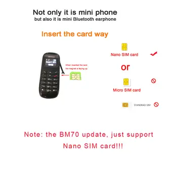 Nyeste BM70 Bluetooth-Hovedtelefoner Trådløse Headset Dialer Stereo Mini Hovedtelefon Lomme Telefonen Understøtter SIM-Kort, ringe Opkald VS BM50
