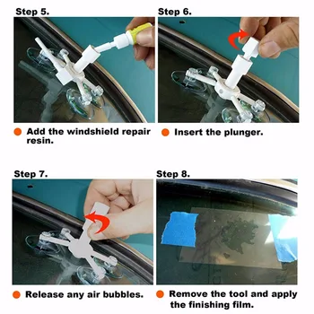 Nyeste DIY Bil Bil Forrude Reparation Kit tools Auto Glas Windscreen Repair Sæt (Give dørhåndtag Beskyttende Klistermærker)