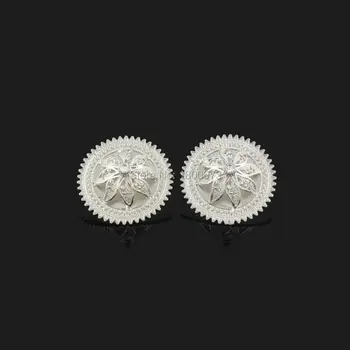 Nyeste Etiopiske Krystal Vedhæng/Øreringe/Ring/Halskæde Smykker i Sølv, Forgyldt Habesha Smykker Afrikanske 4STK Bryllup Smykker Sæt