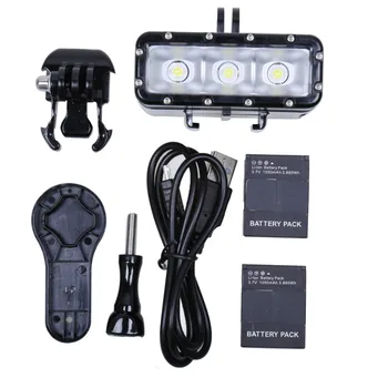 NYESTE Go Pro Tilbehør Undersøiske Vandtæt Dykning LED Lys Spot Lampe til GoPro Hero 4 3plus 3 Kamera SJ4000 SJCAM